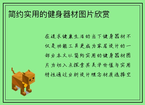 简约实用的健身器材图片欣赏