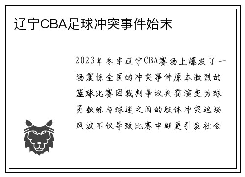 辽宁CBA足球冲突事件始末